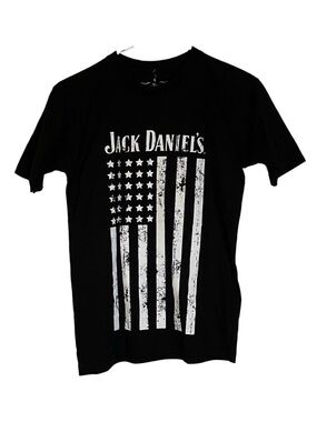 JACK DANIELS Graphic Short Sleeve Tee, Men’s S, Black White
